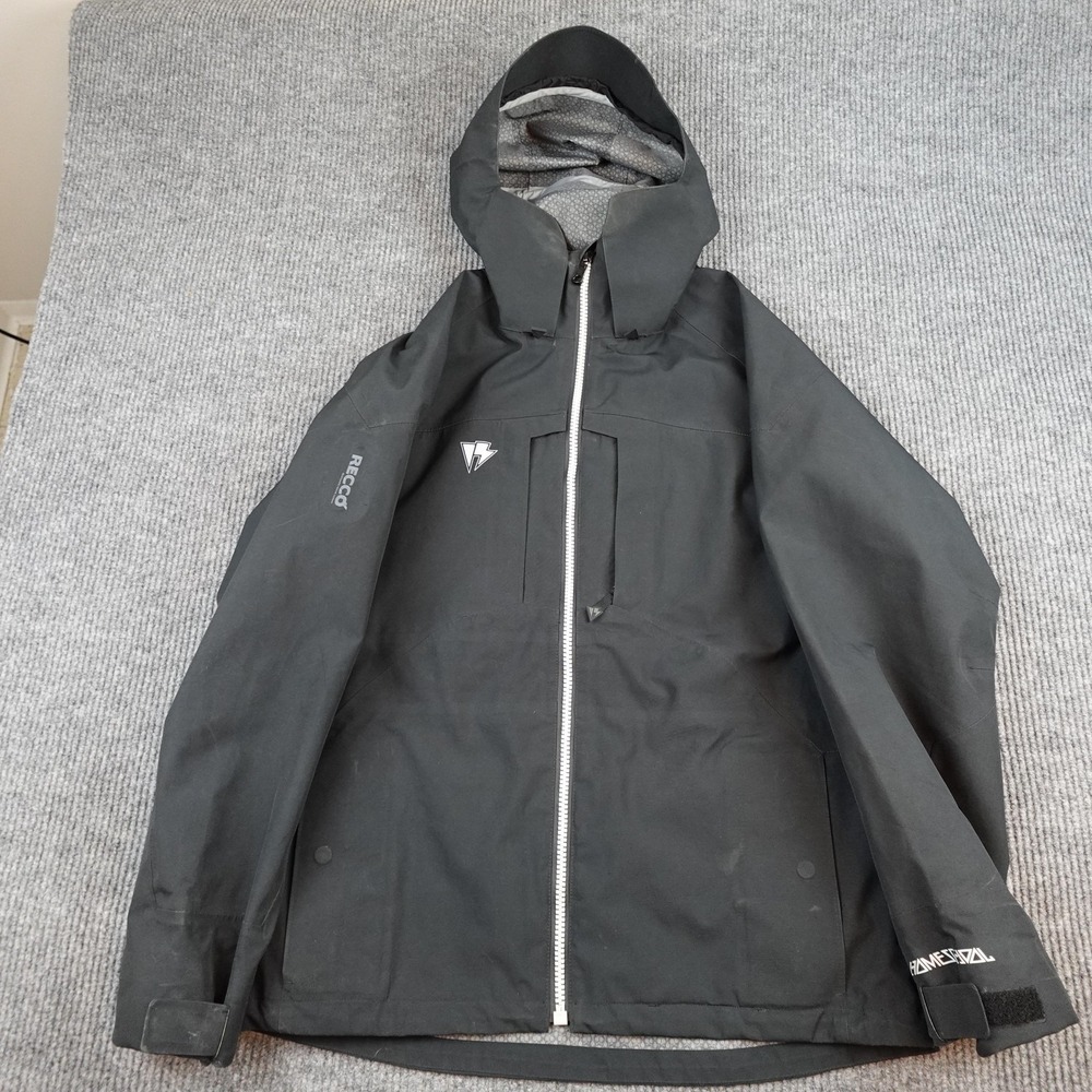 Homeschool Continuum Jacket Mens Large Black Hooded Waterproof Ski Shell RECCO